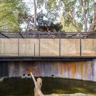 Accoya-wood-decking-and-cladding---Orangutan-enclosure,-Barcelona-Zoo,-Barcelona--full-width