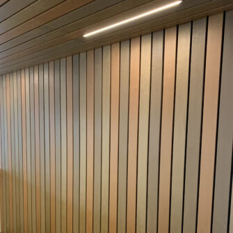 Accoya internal panelling closeup - square