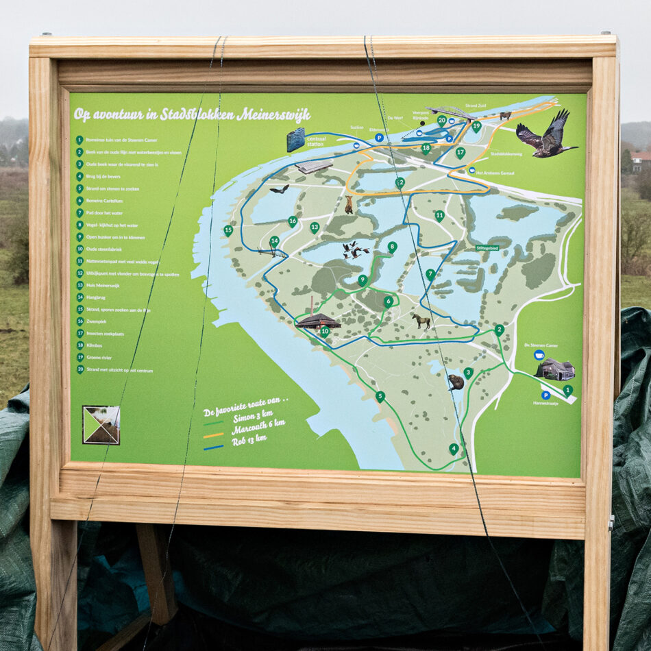 Mayor of Arnhem, Ahmed Marcouch, opens nature walk information board