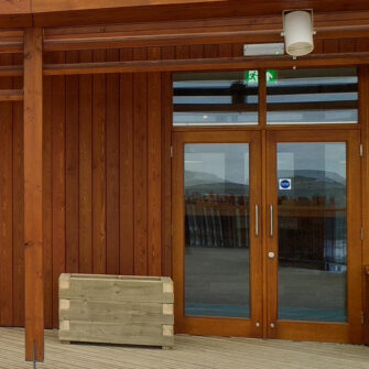 Sandbar restaurant door - square