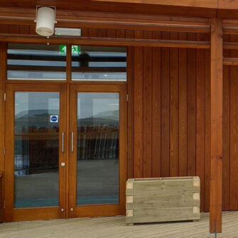 Sandbar restaurant door - square