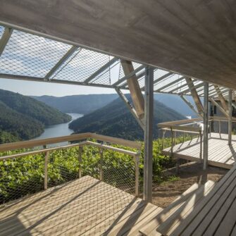Accoya wood decking and gazebo, Ribeira Sacra Valley, Spain