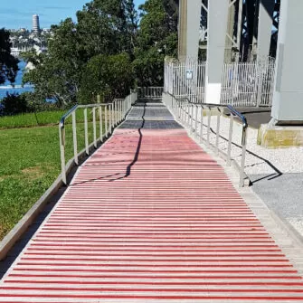 Accoya decking walkway under Harbour Bridge-Auckland New Zealand-1-wide