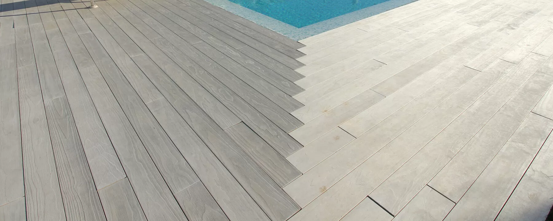 Poolside decking in Italy
