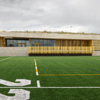 Accoya facade and railing-Antonio Martin sports ground-Grupo Gamiz-2-wide
