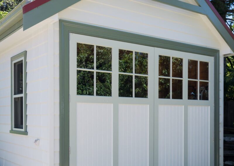 painted timber garage doors
