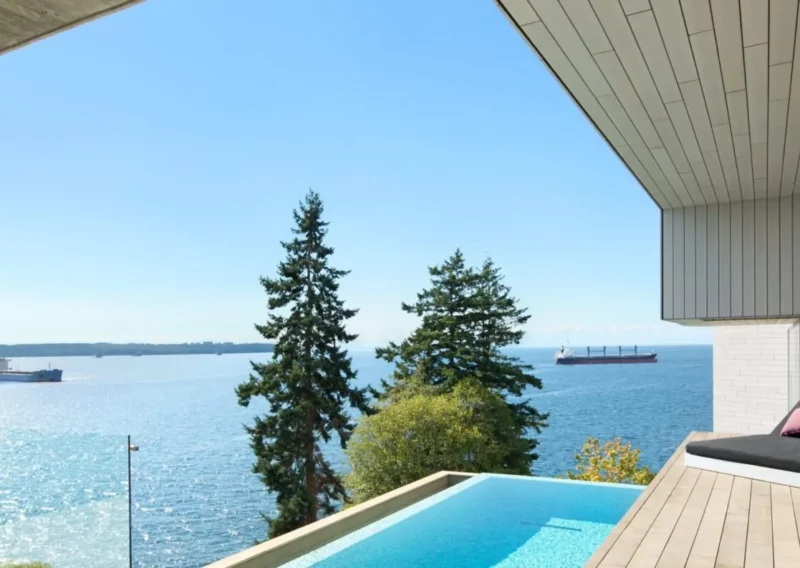 rooftop pool wood decking