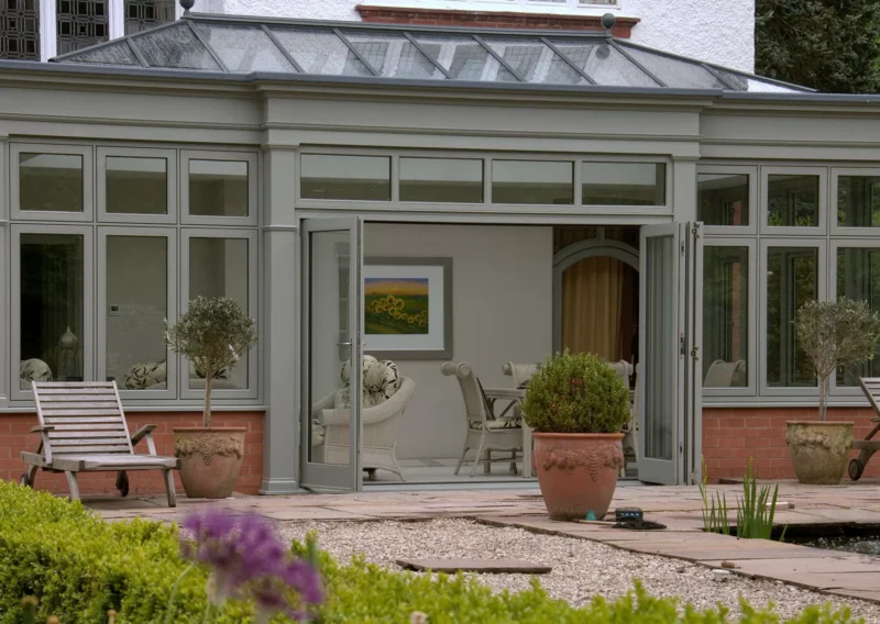 grey wooden bifold doors Accoya