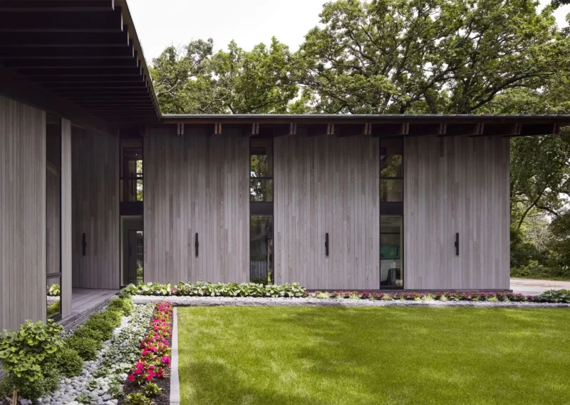 Accoya wood cladding grey
