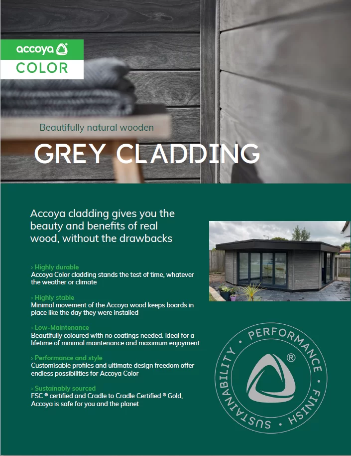 Accoya Color Grey Benefits Flyer – cladding