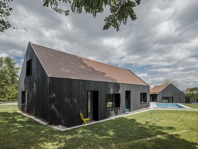 House with black cladding made with burnt Accoya wood