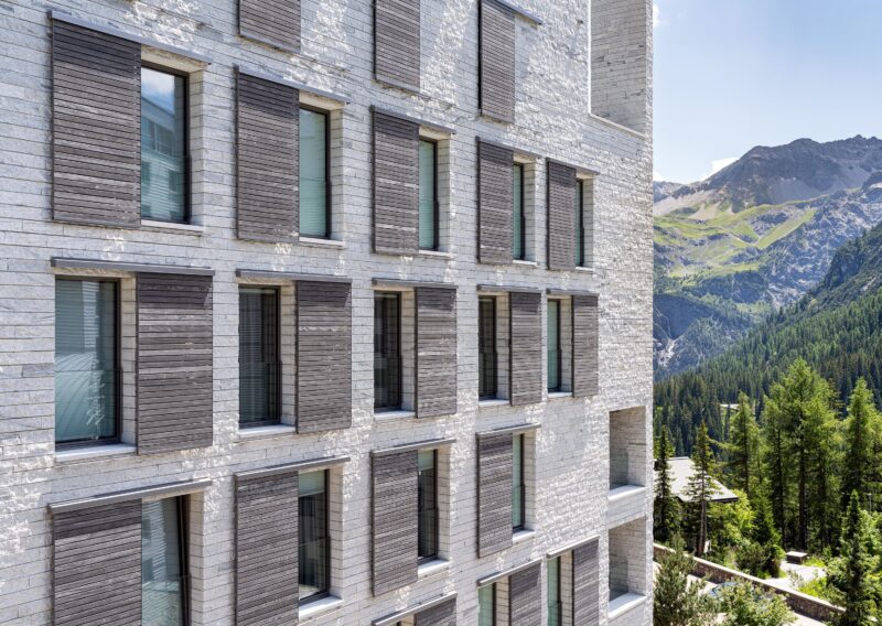 Tschuggen Grand Hotel Arosa Switzerland. Accoya Sliding Shutters. 