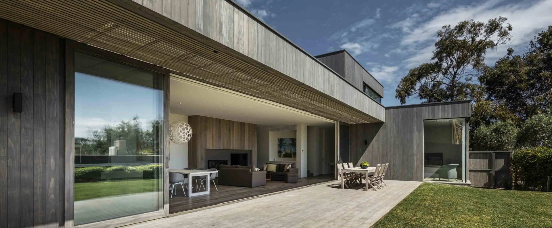 Exterior wood siding on home